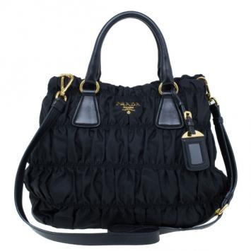 Prada Black Tessuto Gaufre Nylon Tote Bag