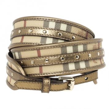 Burberry Haymarket Check Metallic Belt 100 CM