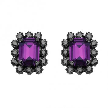 Mawi Crystal Gemstone Clip Earrings