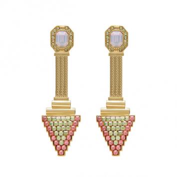 Mawi Rose Gold Deco Triangle Drop Earrings