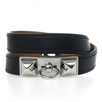 Hermes Rivale Double Tour Leather Bracelet