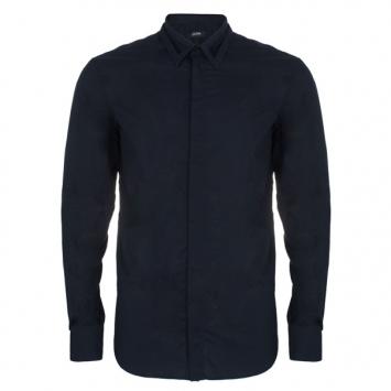 Pre Owned Jean Paul Gaultier Mens Laser Cut Collar Black Shirt L