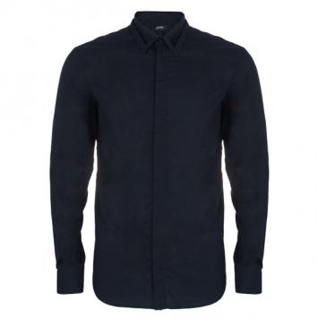 Pre Owned Jean Paul Gaultier Mens Laser Cut Collar Black Shirt M