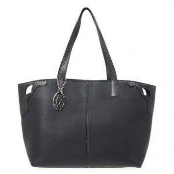 Cartier Black Leather and Snakeskin Limited Edition "Marcello de Cartier" Tote