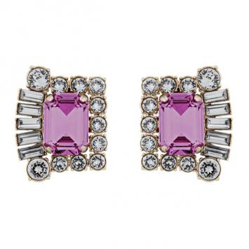 Mawi Galaxy Rocks Geometric Gemstone Clip Earrings