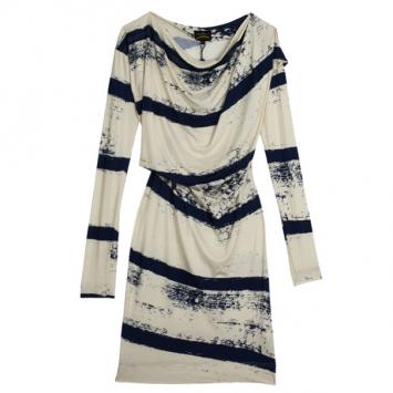 Vivienne Westwood Anglomania Striped Toga Drape Dress M