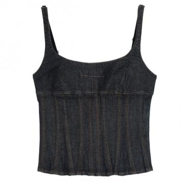 D and G Denim Corset Top L