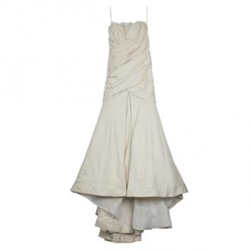 Vera Wang Pleated White Wedding Dress L