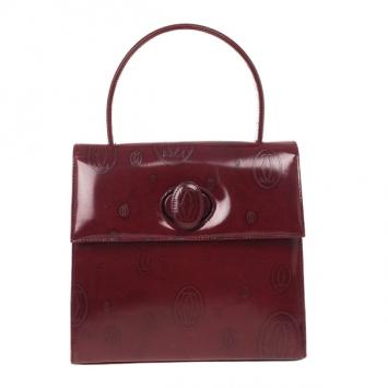 Cartier Burgundy ‘Happy Birthday’ Top Handle Bag