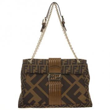 Fendi Maxi Borsa Zucca Baguette Shoulder Bag