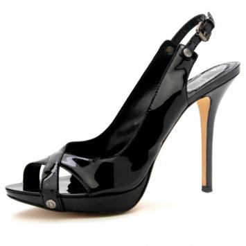 Christian Dior Black Patent Extreme Slingback Sandals Size 41.5