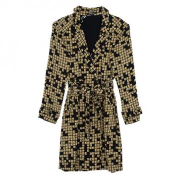 Alexander Wang Stud Print Silk Classic Trench Coat M