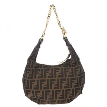 Pre Owned Fendi Zucca Chef Chain Link Hobo