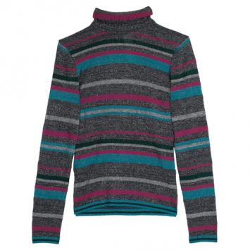 Kenzo Knit Striped Turtle Neck Top L