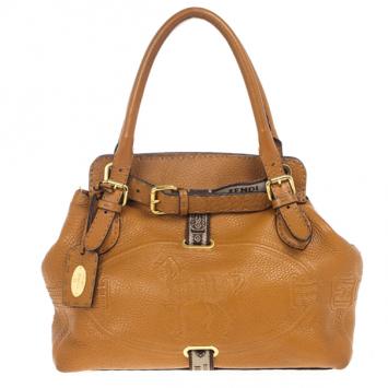 Fendi Tan Selleria Villa Borghese Tote