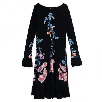 Roberto Cavalli Floral Print Flare Dress L