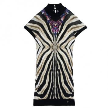 Roberto Cavalli Animal Print Knit Sheath Dress XL