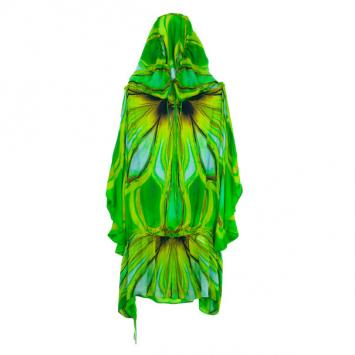Roberto Cavalli Hooded Silk Kaftan Tunic M