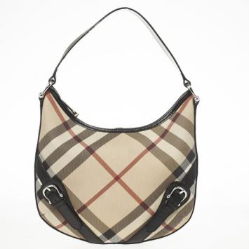 Burberry Nova Check Small Barton Hobo Bag