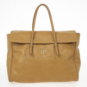 Carolina Herrera Beige Adagio Leather Bag