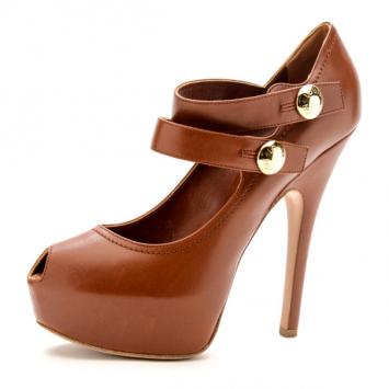Louis Vuitton Tan Leather Ritual Mary Jane Platform Pumps Size 38