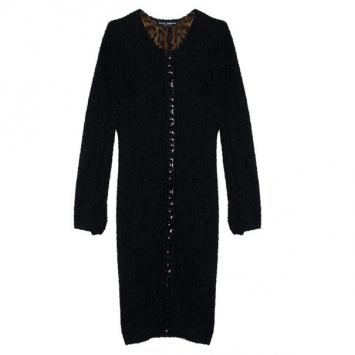 Dolce and Gabbana Long Tweed Embellished Cardigan L