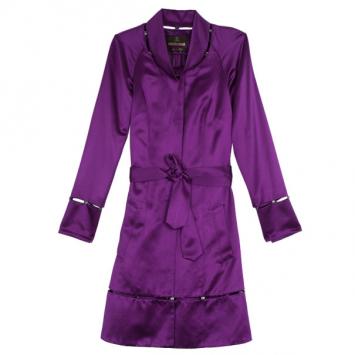 Roberto Cavalli Rivet Embellished Silk Satin Coat S