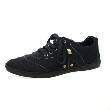 Gucci Black Guccissima Canvas Aerobic Sneakers Size 37.5