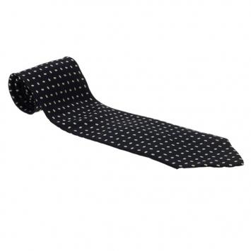 Pre Owned Giorgio Armani Black Polka Dot Silk Tie