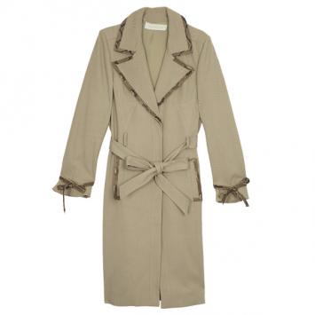Valentino Trench Coat with Python Trimming L