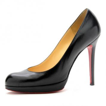 Christian Louboutin Black Leather New Simple Pumps Size 38