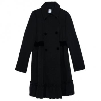 RED Valentino Velvet Trimming Black Coat L