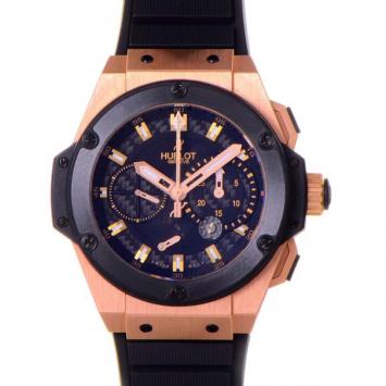 Pre Owned Hublot King Power 18K Rose Gold Rubber Automatic Split-Second Chronograph Mens Wristwatch 48MM