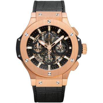 Pre Owned Hublot Big Bang Aero Ceramic 18K Rose Gold Chronograph Mens Wristwatch 44 MM