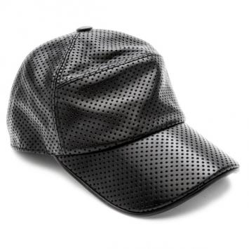 Pre Owned Hermes Black Perforated Leather Cap Size 60