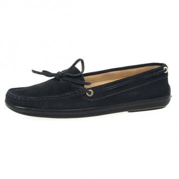 Tod's Black Suede Bow Loafers Size 38.5