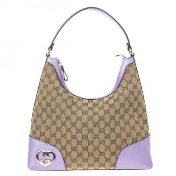 Gucci Monogram Lavender Trim Lovely Hobo