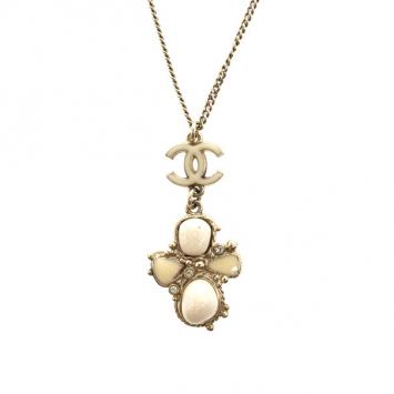 Chanel CC White Pendant Necklace