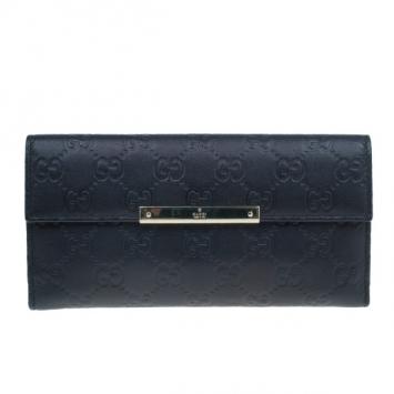 Gucci Black GG Guccissima Leather Continental Wallet