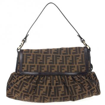 Fendi Brown Zucca Canvas Chef Shoulder Bag