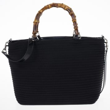 Gucci Bamboo Black Nylon Tote