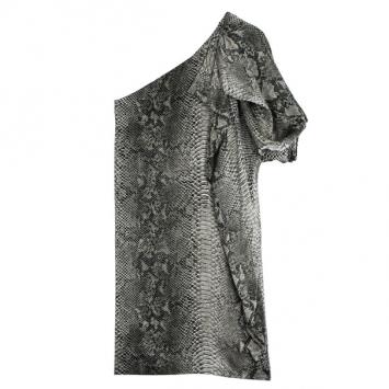 Stella McCartney One Shoulder Snakeskin Print Dress S