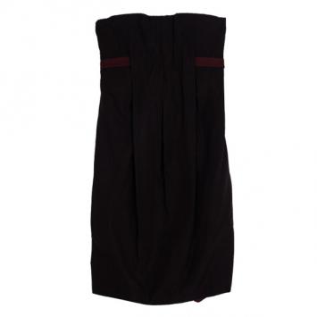 Bottega Veneta Strapless Burgundy Dress S