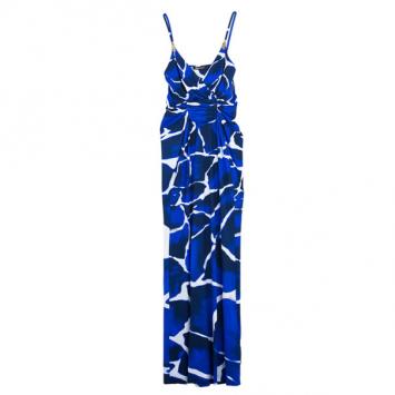 Roberto Cavalli Sleevless Snake Detailing Printed Maxi Dress M