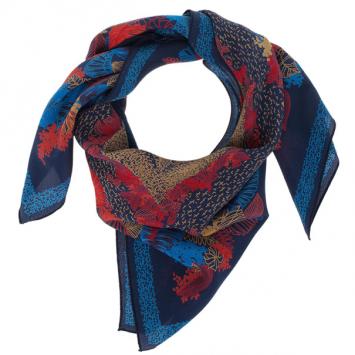 Christian Dior Leaf Print Square Scarf