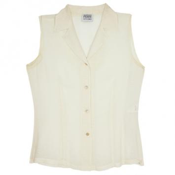 Gianfranco Ferre White Button Up Top M