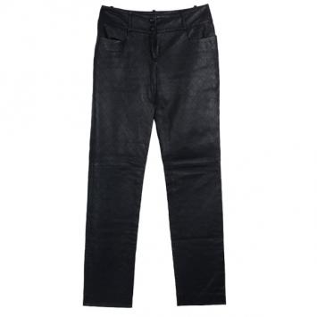 Pre Owned Chanel Quilted Stitch Leather Pants S 