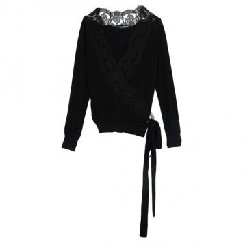 Dolce and Gabbana Lace Trim Wrap Top L