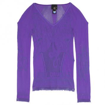 Just Cavalli Purple Perforated Top XXS