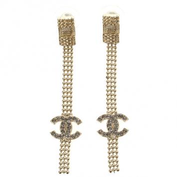 Chanel Pendant CC Crystal Earrings
